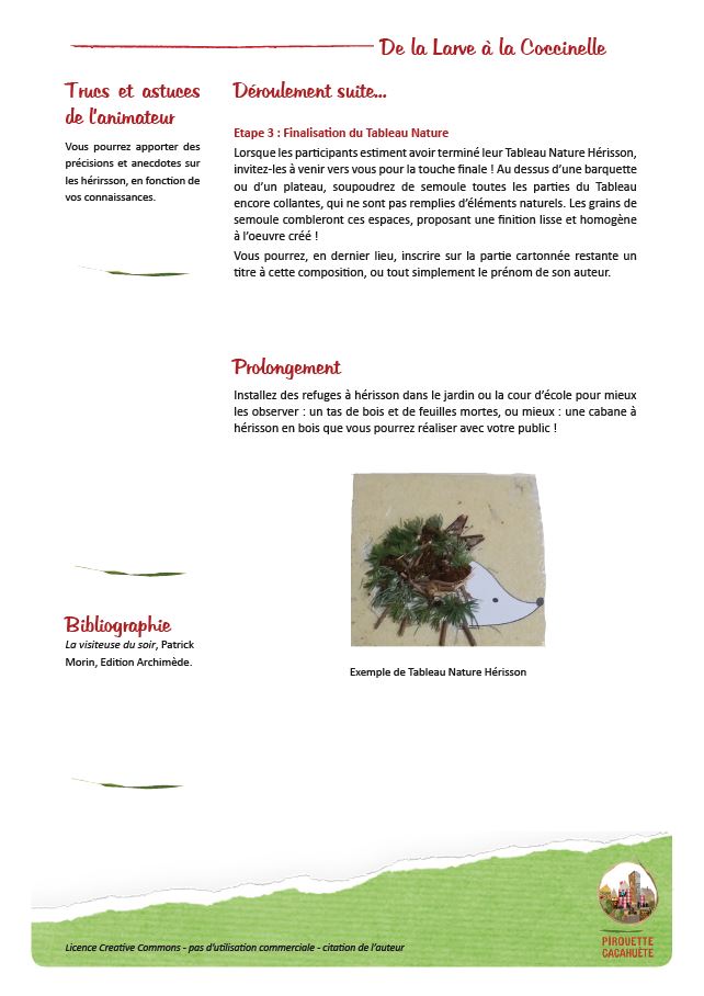 Pirouette Cacahuetetableau Nature Herisson Pirouette Cacahuete